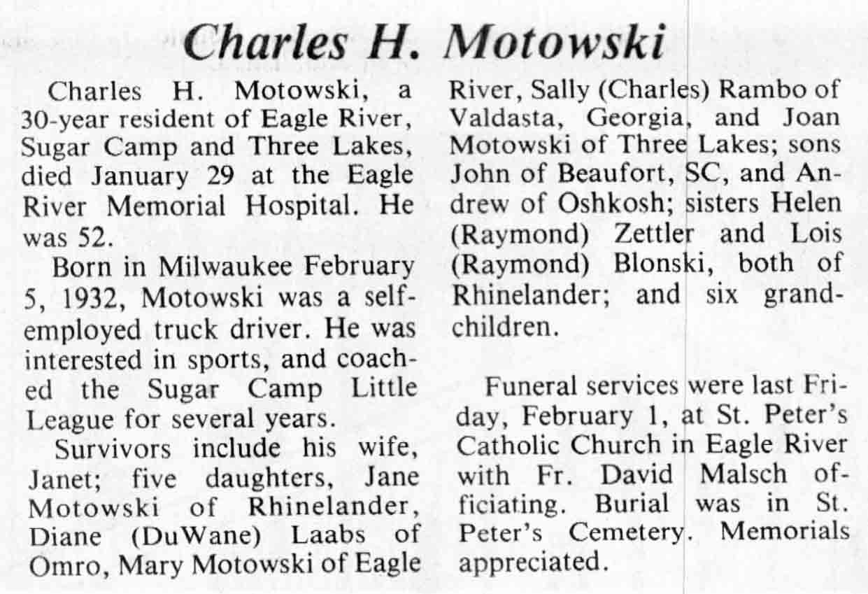 Charles Henry Motowski Obituary