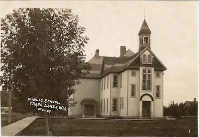 The Three Lakes 1894 wooden school